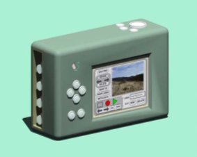 Rear control and display view of the Flicker camera