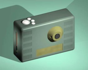 Front view of the Flicker instrumented digital camera