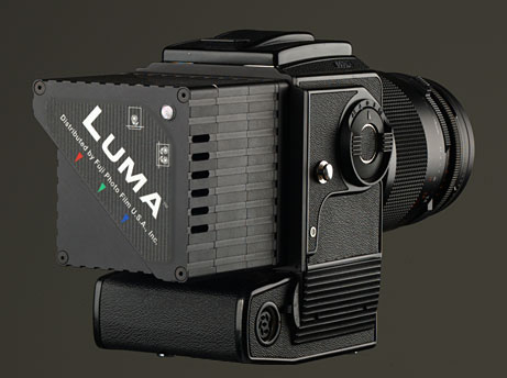 Rear view of Luma on a Hasselblad camera